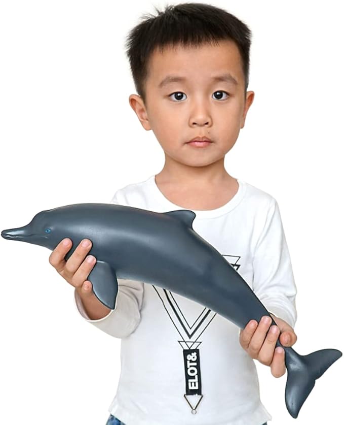 SmilerSmile Simulated Ocean Big Animal, One pc 15Inch Soft Filled Rubber Sea Educational Toys (Dolphin)