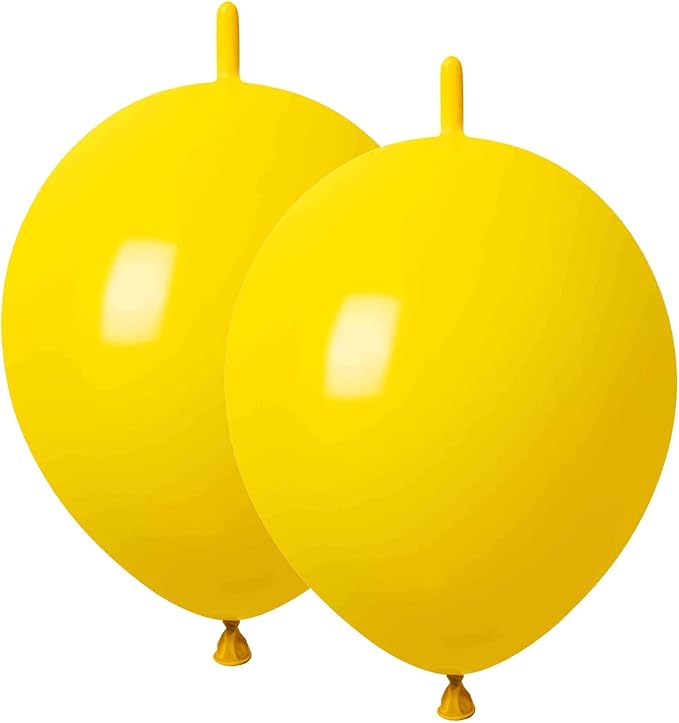 ADIDO EVA Link Balloons 6 Inch Yellow Latex Quick Linkale Balloon 80 Pcs for Birthday, Halloween, Christmas, Party Festival Decorations