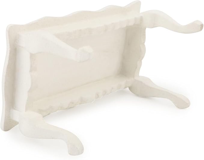 Miniature Furniture End Table 1:12 Furniture for Dollhouse Long Side Table Miniature Room Ornaments Living Room Bedroom Library Scene Decoration (White)