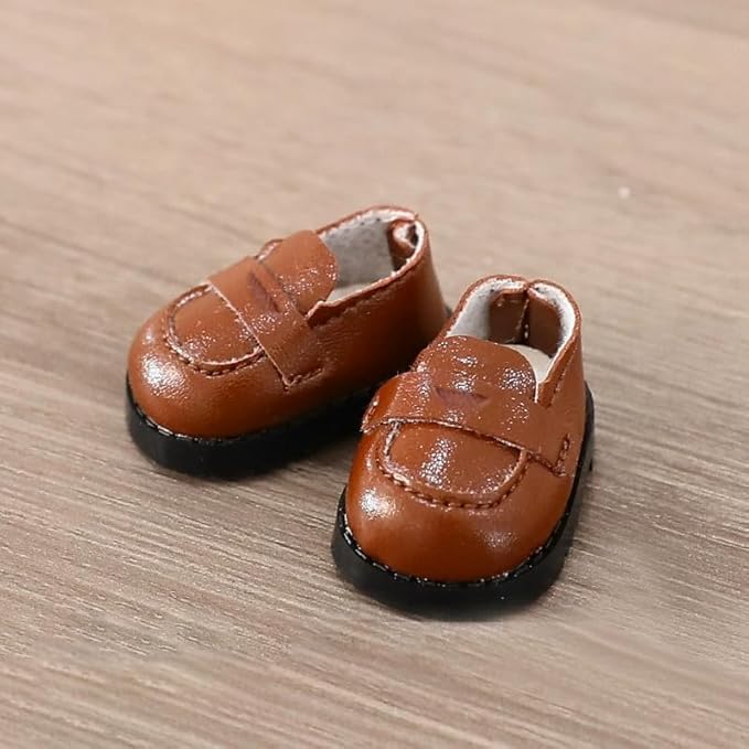 Compatible with Labubu Doll Shoes for 17cm Doll,Shoes Used for Labubu Accessories (B-Light brorn)