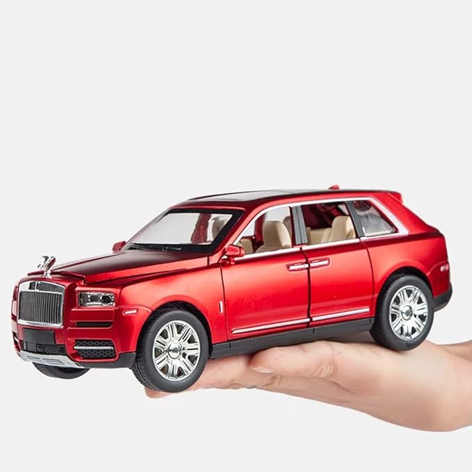 EROCK 1/24 Rolls-Royce Cullinan Model Car, Alloy Die Casting Collectible Pull Back Toy Car with Sound and Light for Kids Boy Girl Birthday Gift Cullinan Red
