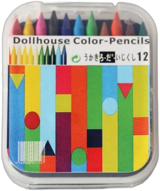 1/12 Scale Accessories Dollhouse Pencil Sets Including 12 Pieces Crayon,Mini School Supplies for Dollhouse Home Miniature Model DIY Decor Doll House Accessories Coloring House Play Set