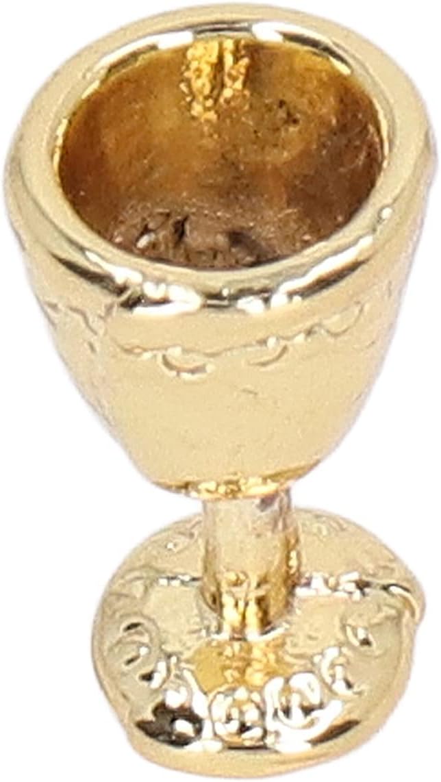 4Pcs Miniature Champagne Wine Glas, Mini Bottles Dollhouse Champagne Set Simulation Miniature Glasses Cups for 1:12 Accessories (4 Gold)