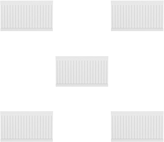 5pcs Miniature Dollhouse Wainscoting Wallpaper 1:12 Scale Peel & Stick Wall Panle- DIY Self Adhesive Dollhouse Trim and Molding for Doll House Furniture Accessories 3.74 X 2.16 X 0.59 Inch