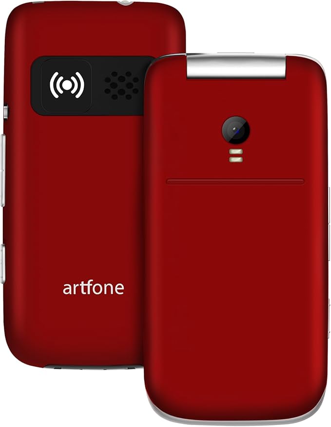 artfone G3 Pro Red - 4G LTE Flip Phone for Seniors丨Unlcoked Flip Phone with SOS Button丨Loud Speaker丨Camera丨Talking Clock丨Photo Speed Dial丨 Hands-free丨Dumb Phone丨Charging Dock丨Extended Battery Life