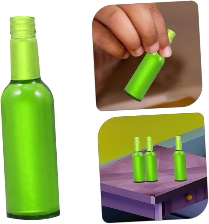 FUNNETOYU 24Pcs Miniature Beer Wine Bottles for Doll House Realistic Model Accessories for Dollhouse Decoration Playtime Fun
