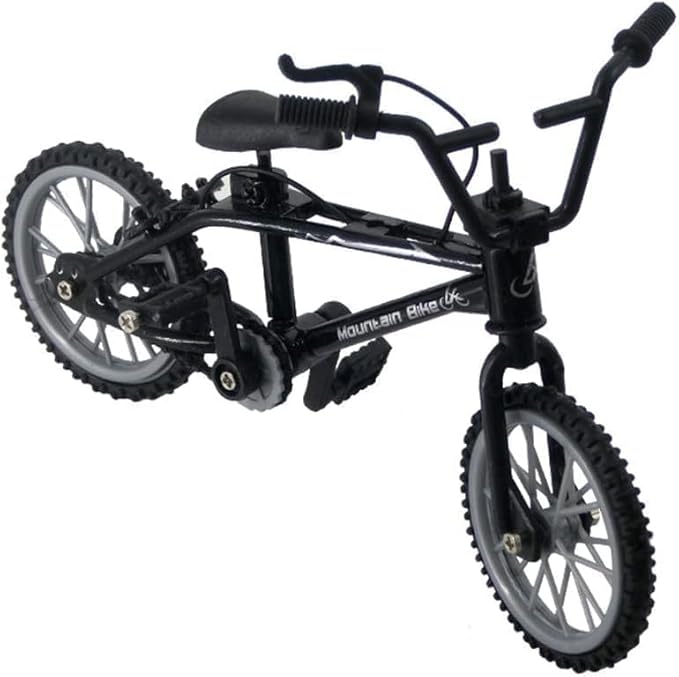 Mini Diecast Mountain Bike, Black, 1/18 Scale, Finger Bicycle Model, Desktop Decor Art Craft
