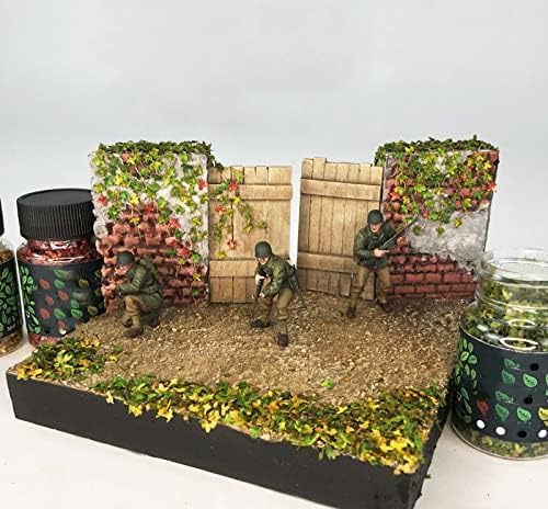 Warmtree Realistic Miniature Leaves Simulation Leaves for DIY Mini Model Railway Fairy Garden Architecture Diorama Scenery Landscape Layout Diorama Village Accessories, Pack of 4