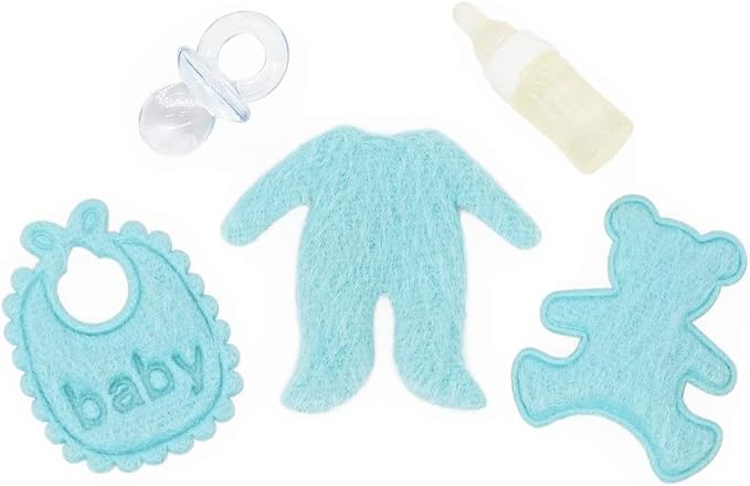 Odoria Dollhouse Nursery Set Miniature: 1/12 Scale Lovely Cute Bedroom Decoration - Mini Figures Fake DIY Craft Props Diorama Accessories Blue