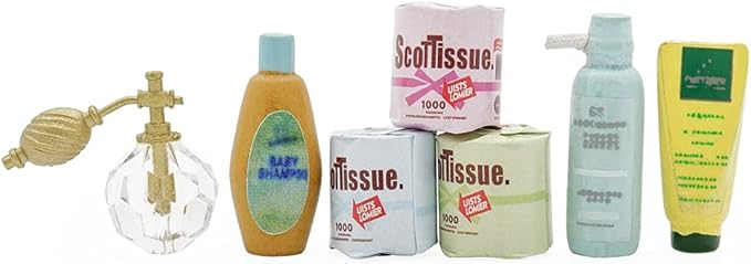 Odoria 1/12 Miniature Shampoo Lotion Perfume Toilet Paper Rolls Dollhouse Bathroom Accessories