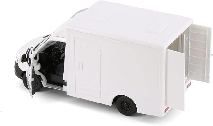 KiNSMART - Mercedes-Benz Sprinter Cargo Van 1:48 O Scale 5" Die Cast Metal Model Toy Van, Pull-Back Action (White Box Truck)