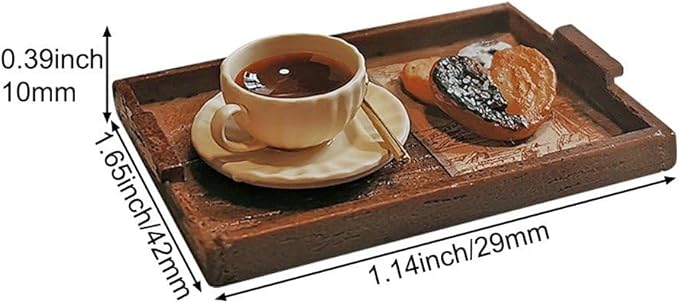Miniature Afternoon Tea Set Dollhouse Decoration, 1:12 Miniature Coffee Mugs Dessert Model Miniatures Decor for Miniature Dollhouse Accessories