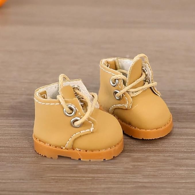 Compatible with Labubu Doll Shoes for 17cm Doll,Shoes Used for Labubu Accessories(GB-Brown)