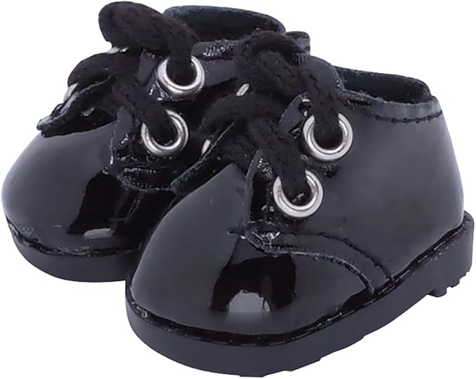 Etistta 17cm Doll Shoes for 17cm Doll Boots, 6.7 inch Doll Shoes Accessories (Black)