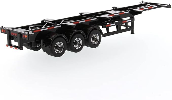1:50 Scale 40' Skeleton Trailer - Safety Guards - Black - Transport Series | 1:50 Scale Diecast Collectible Model 91024