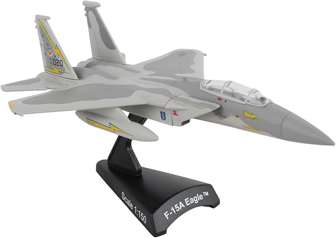 Daron Postage Stamp F-15 Eagle 5th Fighter Interceptor Sqn. 1/150 Scale, Gray, unisex, adult Grey