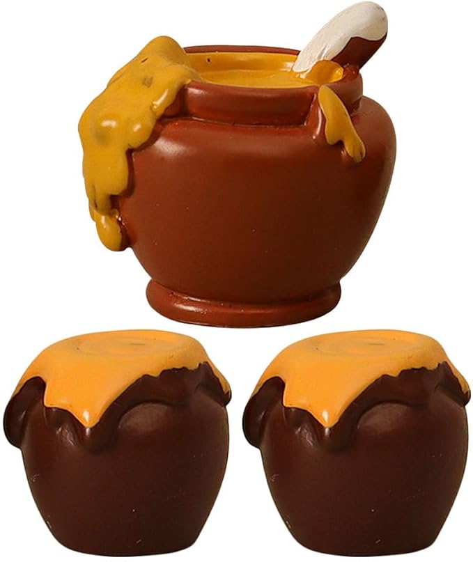 Mini Honey Jar Dollhouse Accessories - Realistic Resin Pot for Home Decor DIY Craft Projects and Miniature Food Displays