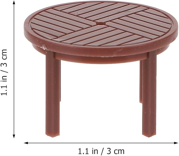 DOITOOL Mini Table and Chair Set Dollhouse Furniture 1.18 Inch Plastic Playhouse Accessory for Kids Creative Play and Decoration