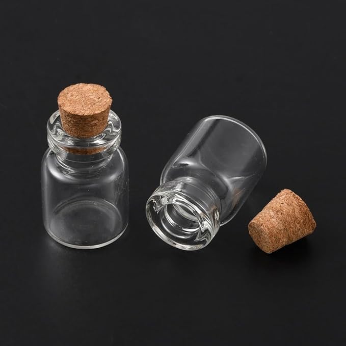 10Pcs Glass Jars, Mini Canister Empty with Cork, 1:12 Scale, Miniature Food Container Set