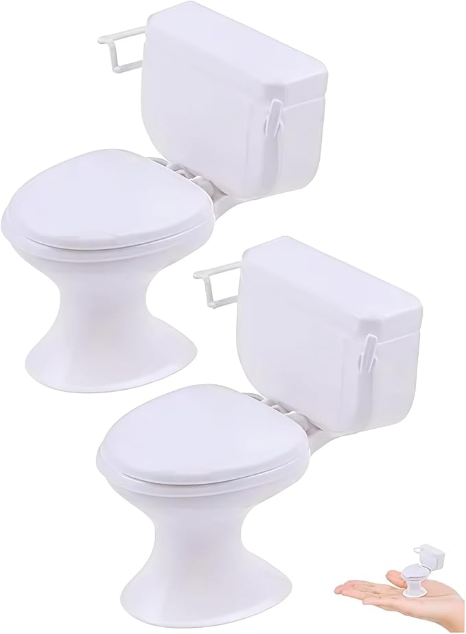 2Pcs White Plastic Decoration 1:12 House Toilet House Bathroom Furniture Mini Toilet Cake Decoration for House Accessories Dollhouse Décor
