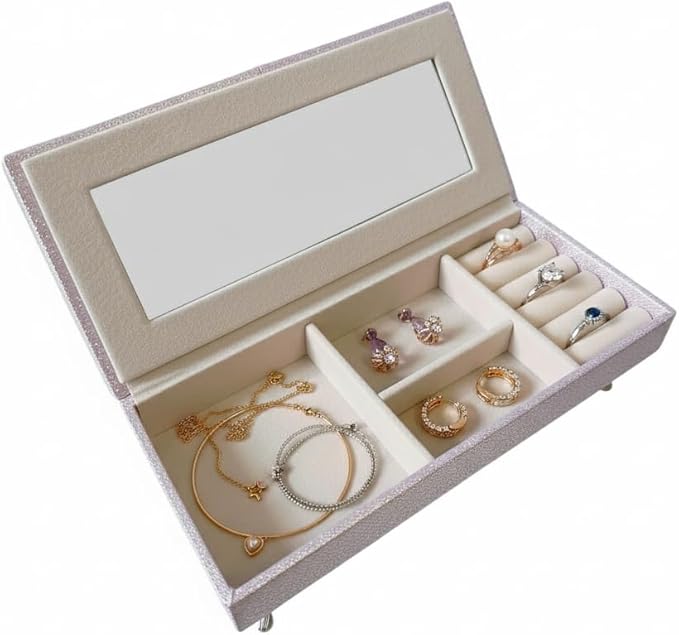 1/6 & 1/12 Scale Dollhouse Furniture Miniature Sofa w/Hidden Jewelry Box for Women - Adult Collector Pink Decor for Diorama, Dressing Table, Rings, Earrings & Small Necklaces Storage