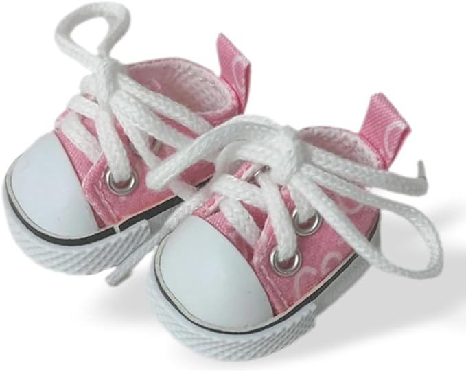 Ciunura Premium Doll Shoes for Lububu, Cute Doll Shoes for 4-7in Dolls, Ideal for Lububu Outfits(Pink Canvas)