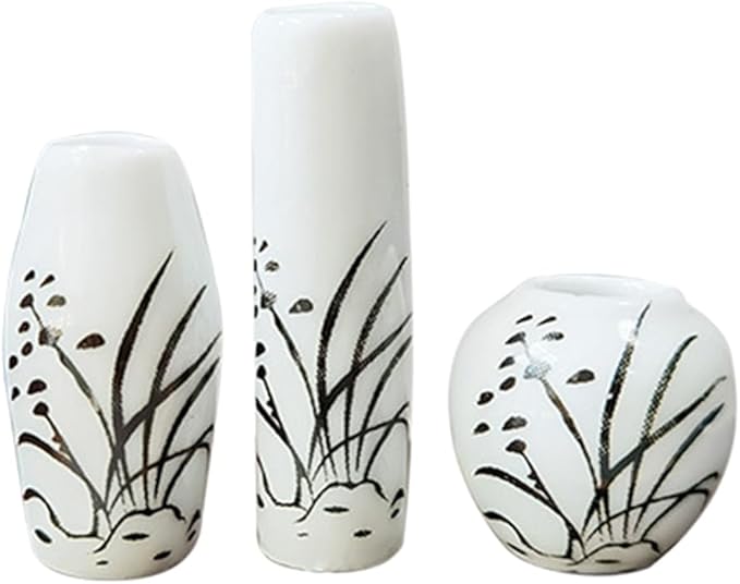3pcs Mini Ceramic Dollhouse vases Miniature Garden Ornament Miniature Plant Pot Bud Vases Small