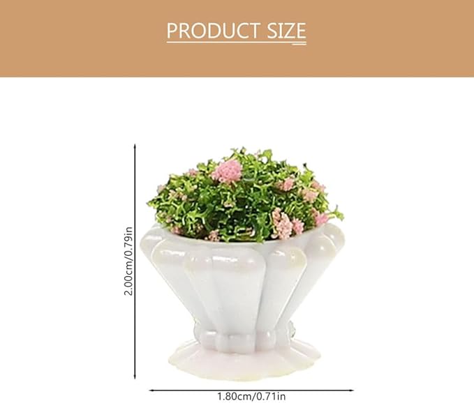 Abaodam 8Pcs Dollhouse Miniature Plants Mini Potted Plant Miniature Bonsai Plants Mini Flower Pots Scenery Landscape Plant Decor Dollhouse Decoration Greenery Ornament