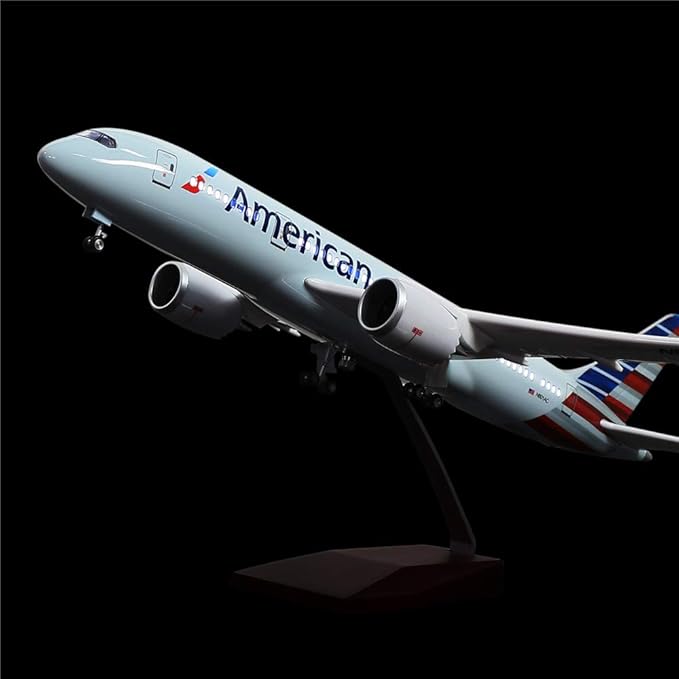 Boeing 787 1:130 Scale Jet Model with LED Light (Touch/Sound Control) for Decoration or Gift