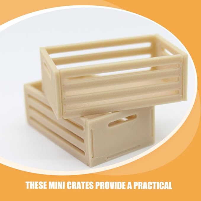 Totority Mini Storage Baskets 6pcs for Dollhouse and Supermarket Shelf, Durable Wooden Miniature Organizers for Warehouse Scene, Space-Saving Design, Perfect for Collectors and Hobbyists