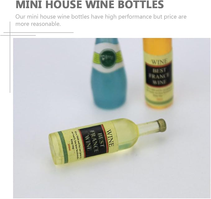 Hohopeti 6pcs Miniature Wine Bottle Decor Realistic Models for Dollhouse and Landscaping Adorable Mini Ornaments for Home and Bar Decoration for Mini House Accessories