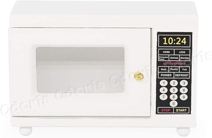 Odoria 1/12 Miniature Microwave Dollhouse Kitchen Accessories, White