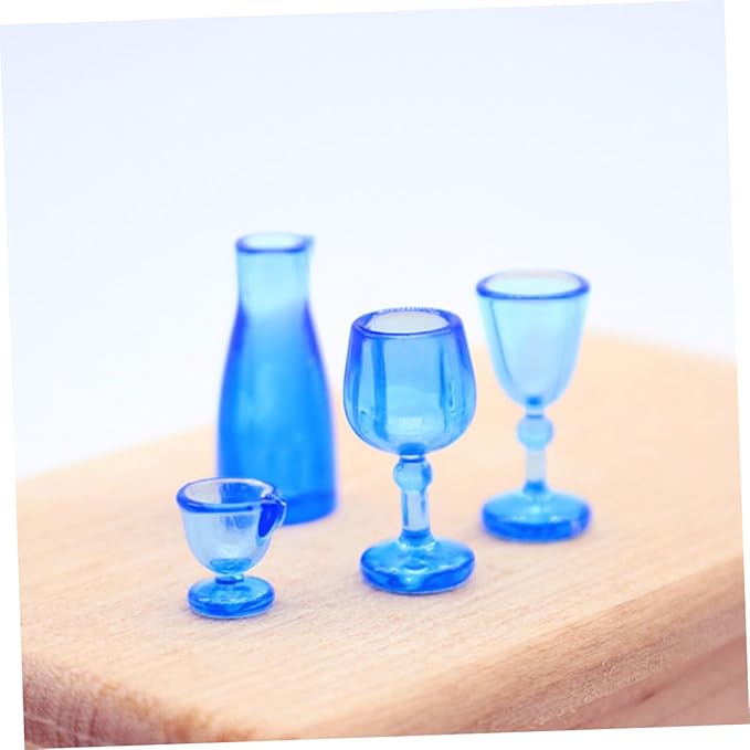 ORFOFE 4pcs Miniature Wine Cups Set Realistic Tiny Drink Accessories for Dollhouse Garden Decor and DIY Crafts Safe Material Lightweight Design