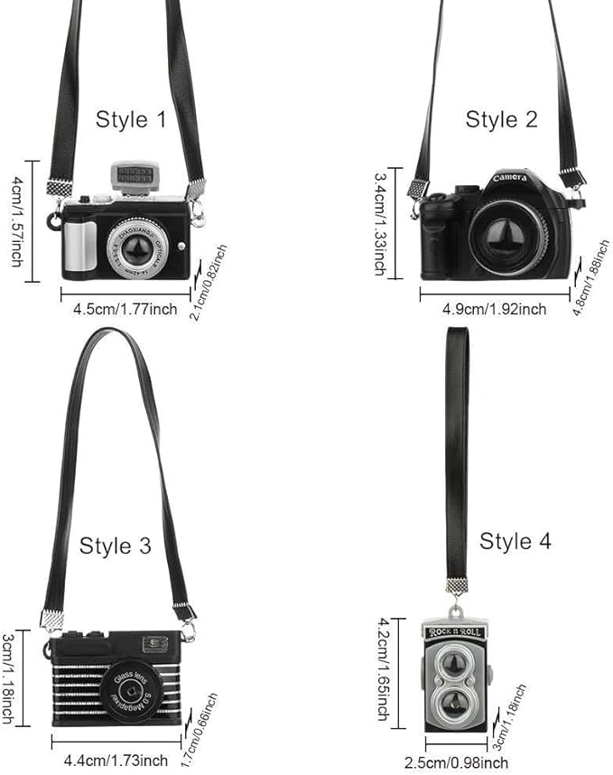 1:4 Scale Mini Miniature Camera Prop Ornament Vintage Model Mini Decoration Accessories Photography Props (B)