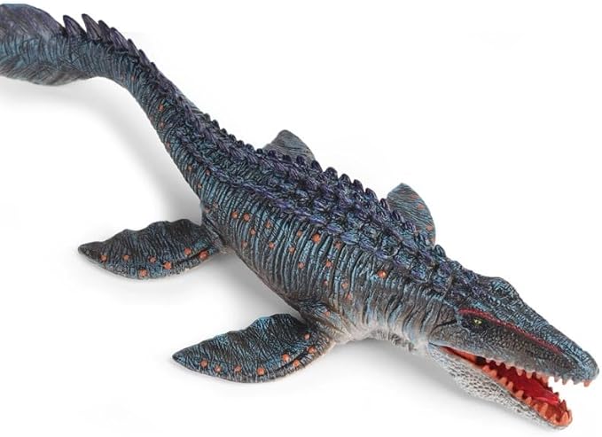 SmilerSmile 13.4" Solid Sea Animals Educational Toys, Simulation Ocean Shark Sea Creature Toy for Toddlers Kids (Ambush Mosasaurus)