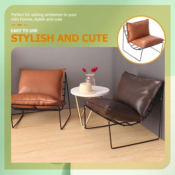 Kisangel Miniature Dollhouse Sofa Model Mini Furniture Single Couch 1: 12 Dolls House Living Room Accessories for Pretend Playset B