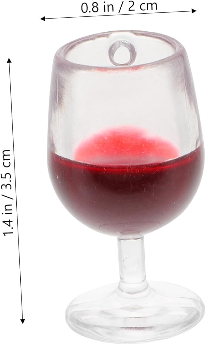 LALADEFIEE 12pcs Miniature Wine Goblets Dollhouse Accessories Red Wine Glasses Tiny House Decor Craft DIY