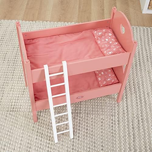 Fat Brain Toys Emery's World - Pretend & Play Double Doll Bed for 12-to-16-inch Dolls, Ages 3+