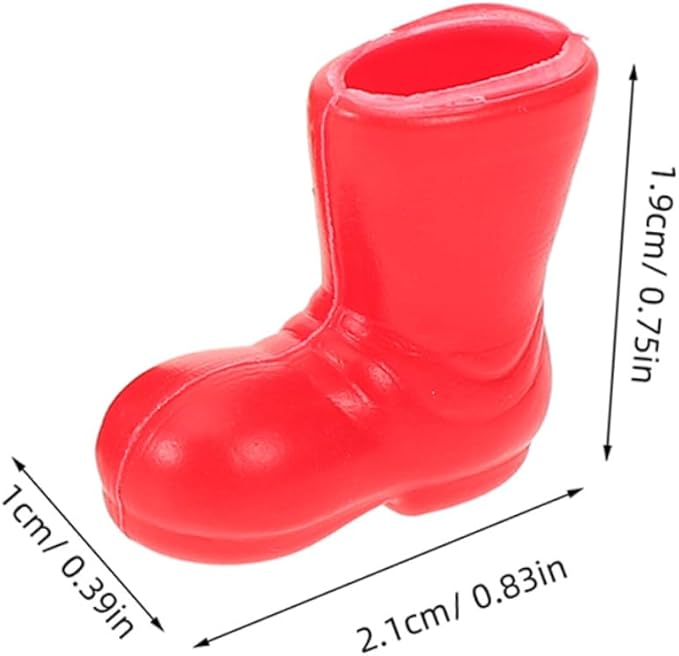 Garneck 100Pieces Mini Santa Claus Boots Craft Set for Christmas Decoration Miniature Red Mini Shoes for Dollhouse and Table Decoration Ideal Creative Craft Projects at Festive Time