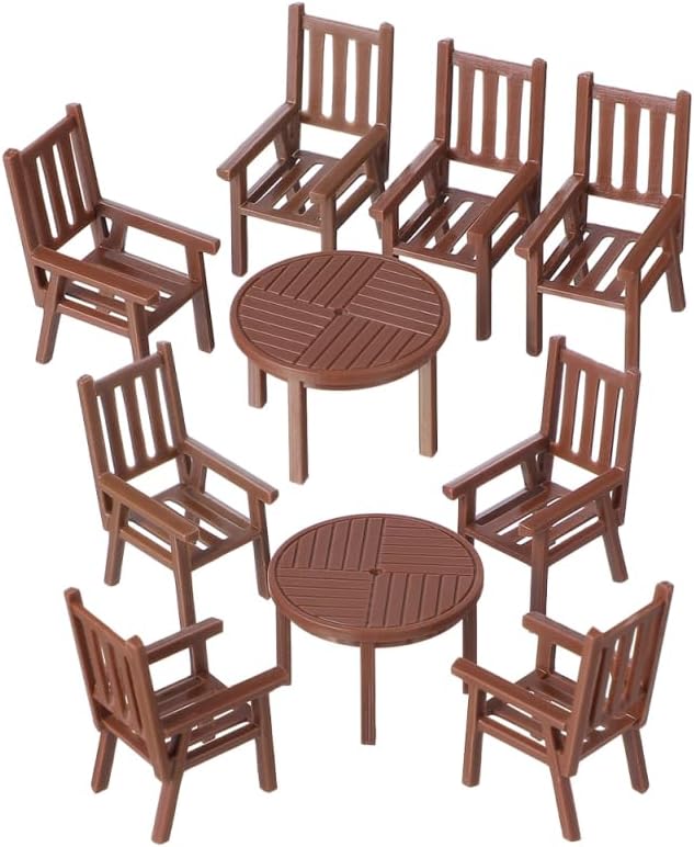 2 Sets Miniature Table Chair Set Dollhouse Furniture Accessories for Micro Landscape Decoration and Photography Props Realistic Tiny Dollhouse Furniture for Creative Projects