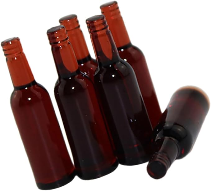 Totority Miniature Beer Bottles Pcs Dollhouse Accessories, Tiny House Decorative Beer Models, Resin Mini Bottles for DIY Mini House Decor and Photo Props, Brown, 1.37 * 1.57 * 0.39 Inch