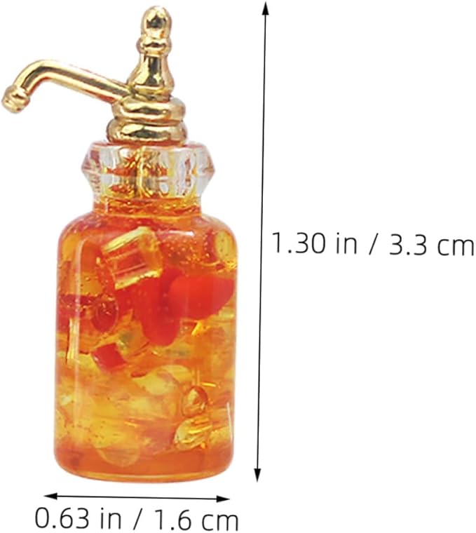 HAKIDZEL Miniature Glass Fruit Wine Bottle Dollhouse Accessory Pretend Play Kitchen Photography Prop for Creative Micro Scene Decoration