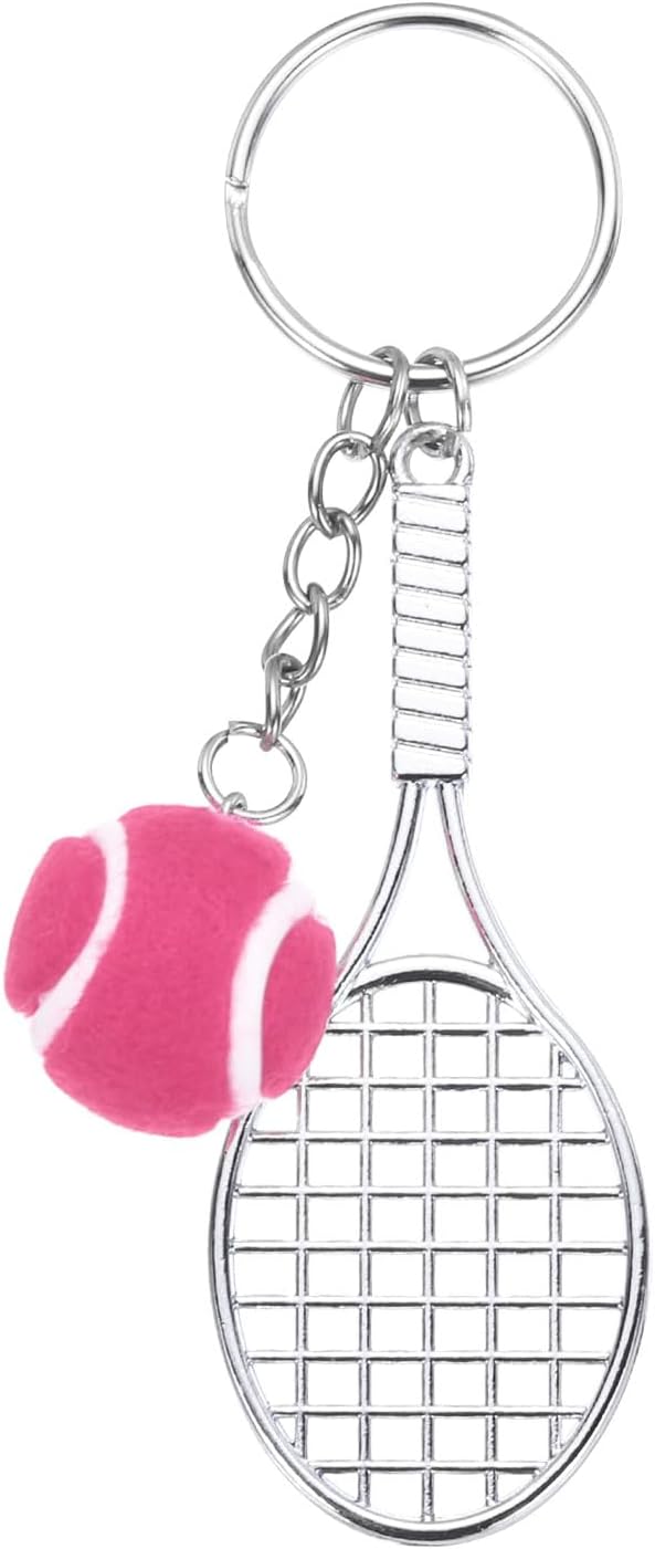 PATIKIL Tennis Keychain, Metal Tennis Racket Key Chains Sports Novelty Charm Pendant for Backpacks, Party Favor, Sports Fan