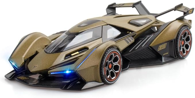 Toy Cars Model Lambo V12 Sports Race Car 1/22 Green Alloy Collectible Diecast Vehicles with Sound and Light