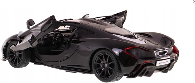 PowerTRC Officially Licensed McLaren P1 1:14 Scale Model Supercar with Functional Lights | Realistic Open Doors & Push Button Features | Sleek Black Design