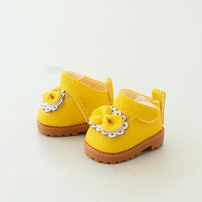 Compatible with Labubu Doll Shoes for 17cm Doll,Shoes Used for Labubu Accessories (GZA-Yellox)