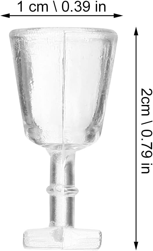 LOGOFUN 80pcs Dollhouse Miniature Wine Glasses 1:12 Scale Goblet Glass Mini Drinking Cups Model Dollhouse Kitchen Accessories