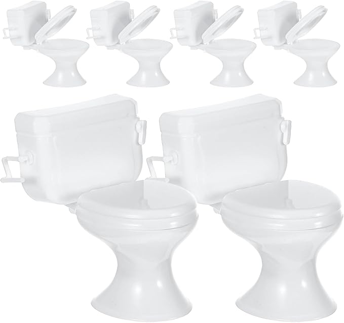 Zerodeko Mini Dollhouse Toilets 1 12 Scale Realistic Bathroom Furniture Accessories for Dollhouse Decoration and DIY Craft Display