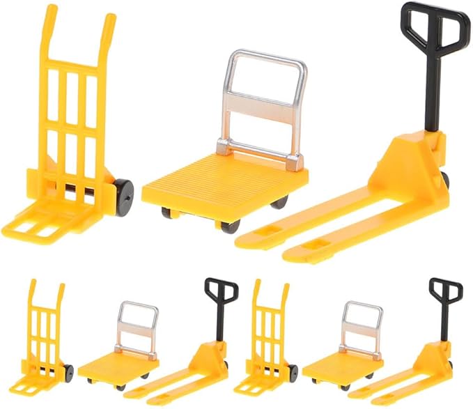 VICASKY 3 Sets Mini RC Forklift Toy - Miniature Construction Tools Trolley Vehicle Models for Boys and Girls Educational Toys Play Projects Realistic Platform Cart Building Set Kids Engineering Vehicl