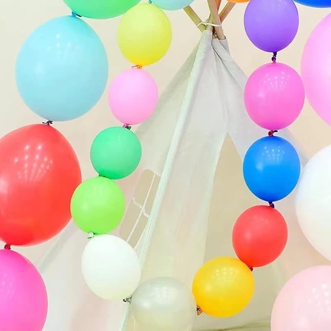 ADIDO EVA Link Balloons 6 Inch Pink Latex Quick Linkale Balloon 80 Pcs for Birthday, Halloween, Christmas, Party Festival Decorations